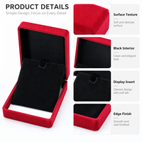 Boîte cadeau pour bijoux, boîte d'emballage en plastique rouge et noir pour collier, pendentif, boucles d'oreilles, bague, présentoir