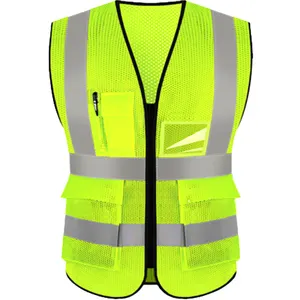 Giyim yansıtıcı iş elbiseleri erkekler için Chaleco De Seguridad endüstriyel inşaat yansıtıcı güvenlik kıyafeti yelek