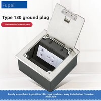Prise de sol étanche FUPAI 130 en acier inoxydable, design dissimulé à côté ouvert, IP44, 10A, 110V, courant nominal, mise à la terre EU/US