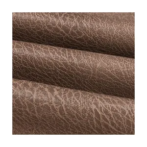 Tecido de PVC couro sintético retrô com textura de lichia em relevo para assentos de carro, sofás e outros produtos de couro à prova d'água