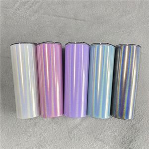 Gobelet isotherme en acier inoxydable à fond plat de 20 oz, fin, avec revêtement diamanté, motif personnalisé par sublimation - Product Image 1
