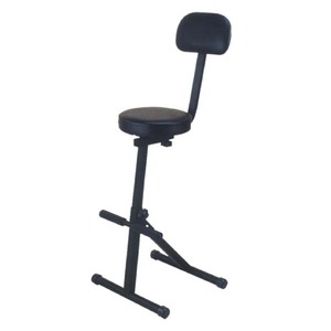 K-765B Musician Seat Adjustable High Chair Round Seat Foldable <b>Padded</b> Backrest - Product Image 1
