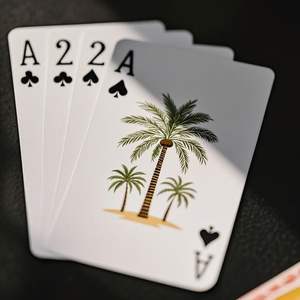 Cartes à jouer en papier exquis motif de <span class=keywords><strong>palmier</strong></span> personnalisé impression personnalisée cartes de poker de divertissement durables - Product Image 1