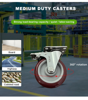 Nouveaux produits Roulettes en PU style JC 3/4/5 pouces 80/110/130 kg, Roue de 76 mm 75 mm, Roue de convoyeur automatique rigide en PU de 3 pouces