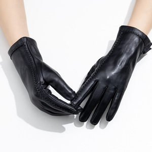 Gants en peau de mouton véritable Gushideng pour <span class=keywords><strong>femme</strong></span> – Tactiles, mode, hiver, plage, chauds, transfrontaliers - Product Image 3