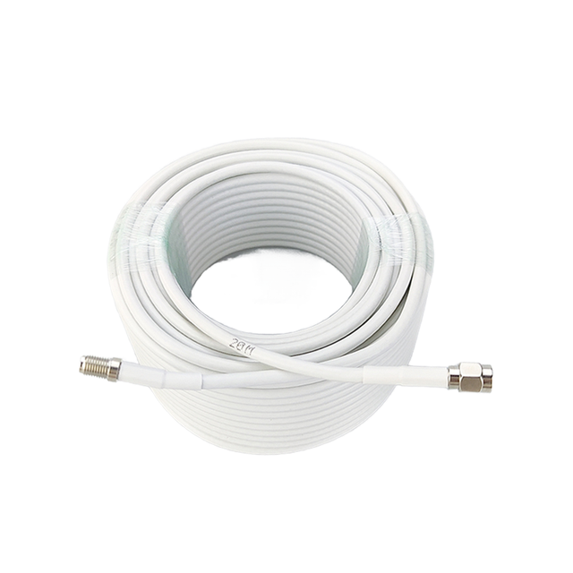 TJKL-cable High Quality 3D-FB Coaxial Cable 50 Ohm White PVC RG11 Copper Solid Conductor SMA Connector Mini 5M 10M 20M 100m 305m