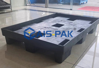 Plateau de stockage hygiénique en plastique moulé sous pression Aispak Industrial, 4 voies, Euro, simple face, recyclable, personnalisable