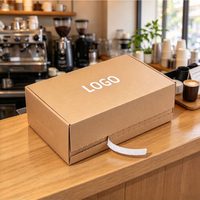 Boîtes d'expédition en carton ondulé recyclables personnalisées avec logo imprimé, fermeture éclair auto-adhésive et bande de déchirement pour l'e-commerce (vente en gros)