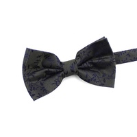 Nœud Papillon Homme en Soie Tissée Personnalisé Bleu Marine et Gris, Prédécoupé, Réglable, Vente en Gros