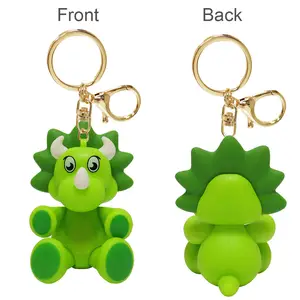 OEM/ODM alta calidad encantos llavero accesorios lindo Animal llavero suave PVC goma 3D logotipo personalizado Anime dibujos animados Aleación de Zinc