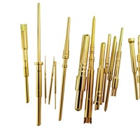 Broches à ressort en laiton haute pression de 12 mm à tête ronde, plaquées, pour terminaison de fil, usinage CNC par brochage EDM, brillantes, non revêtues