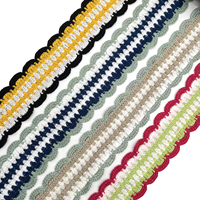 Ruban de dentelle ondulée de 5,8 cm, broderie crochet festonnée, style ethnique, sangle jacquard tissée, garniture en dentelle ondulée pour vêtements