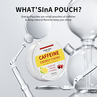Sachets Énergétiques Antioxydants Naturels à 100 mg de Caféine, Marque Privée OEM, Améliorent la Concentration, Sachets Nootropiques à Croquer pour Adultes