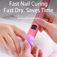 Lampe UV portable pour ongles, rechargeable Type C, avec affichage numérique, minuteur et lentille convexe pour ongles en gel et strass