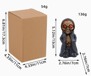 DAMAI Figura de Esqueleto Gótico de Resina para Niños, Estilo Ceñudo con Túnica Negra, Decoración de Halloween para el Hogar, Venta al por Mayor - Product Image 5