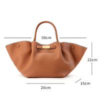 Sac fourre-tout de luxe en cuir de vache véritable 2026, grande capacité, bandoulière amovible, quincaillerie dorée pour le bureau et les trajets quotidiens