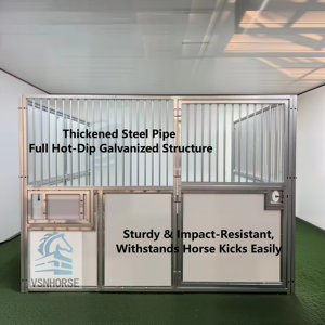 Abri <span class=keywords><strong>extérieur</strong></span> préfabriqué en métal et bambou pour <span class=keywords><strong>chevaux</strong></span>, écurie sécurisée et ventilée, abri de ferme en acier galvanisé, garantie 5 ans - Product Image 5