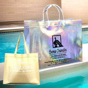 Gran oferta portátil reutilizable Eco supermercado bolsa de comestibles bolsas de compras no tejidas logotipo personalizado tela compras bolsa no tejida - Product Image 4