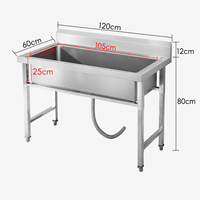 Évier de restaurant commercial au design moderne, vanne en acier inoxydable, garantie de 5 ans