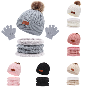 Ensemble <span class=keywords><strong>de</strong></span> gants avec pompons pour enfants <span class=keywords><strong>de</strong></span> 1 à 5 ans, bonnets tricotés pour bébés, cadeaux <span class=keywords><strong>de</strong></span> Noël pour filles et garçons - Product Image 1