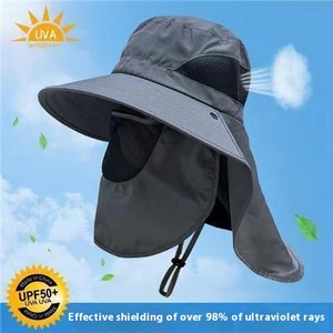 Unisex Detachable Wide Brim Sporty Style 100% Cotton Bucket <b>Hat</b> UV Protection for Summer Outdoor Activities-Sunshade Face Neck - Product Image 5