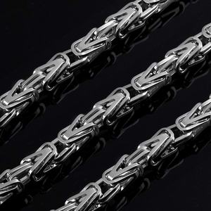 สร้อยข้อมือเหล็กไทเทเนียมสีเงินรูปตัววี สร้อยสแตนเลส สร้อยคอแฟชั่นบุรุษ ดีไซน์ไบแซนเทียม - Product Image 4