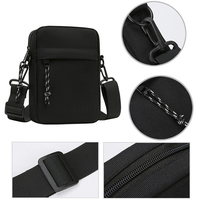 Sac de poitrine QXMOVING personnalisé avec logo, en nylon imperméable, pour homme et femme, sangle réglable, petite sacoche avec 3 poches