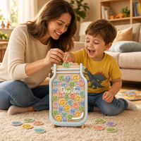Tableau de comportement magnétique pour enfants avec pot de récompenses - Système de 25 jetons pour la maison et la salle de classe - Renforcement positif sur le réfrigérateur ou la table