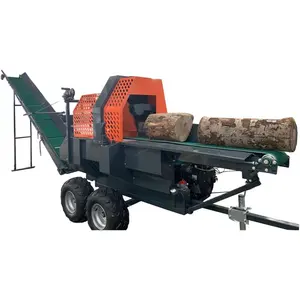 30Ton automatic Gasoline firewood processor / log splitter / wood cutting machine with Joystick