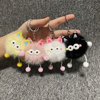 En gros, Porte-clés pendentif en peluche Ear Fairy avec boule, moelleux et mignon, style dessin animé, pour sac à dos, modèle Super Couple