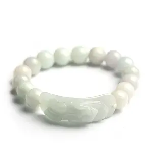 Factory Direct Sales Natural A Cargo Jadeite Pixiu Bracelet Curved Bar Fashion Handwoven Jadeite Manual