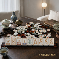 Tuiles de Mahjong américaines personnalisées en écaille de tortue, 160 pièces en acrylique multicouche effet jade, motif Grue et Dragon oriental, pour cadeau de luxe, OEM