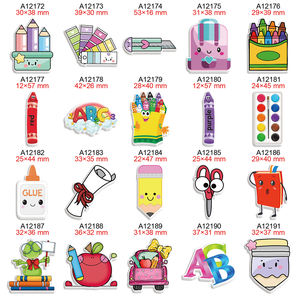 Dessin animé retour à l'école Flatback résine planaire pour bricolage arcs à cheveux artisanat fournitures breloques modèle matériaux 50 pcs/Lot - Product Image 4