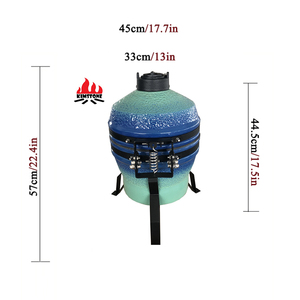 Cuisine d'extérieur <span class=keywords><strong>Mini</strong></span> 13 pouces <span class=keywords><strong>Kamado</strong></span> Portable BBQ <span class=keywords><strong>Grill</strong></span> avec support en acier et accessoires de barbecue standard - Product Image 6