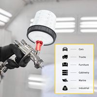 Pistolet de peinture ROMWE avec gobelet de mélange transparent avec couvercles pour utilisation pneumatique automobile, capacité de 650 cc, application lisse