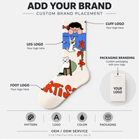 Chaussettes personnalisées OEM pour adultes, automne, polyester/nylon/coton/bambou/laine, résistantes aux déchirures, séchage rapide, respirantes, sans couture, impression numérique