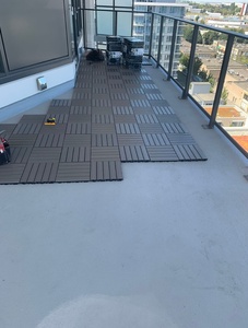 Planchers en composite bois-plastique (WPC) modernes, carrés, à faire soi-même, avec finition brossée <span class=keywords><strong>PVC</strong></span>, effet terrazzo, pour jardins, patios et terrasses extérieures - Product Image 5
