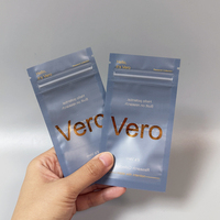 Sachets plats personnalisés imprimés, transparents avec estampage à chaud doré, scellés sur 3 côtés, avec fermeture éclair refermable, sacs d'emballage en plastique refermables