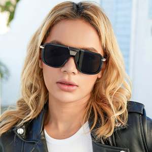 Gafas de Sol de Lujo con Marco Grande para Hombre, Gafas de Sol Cuadradas Extra Grandes de Moda con Degradado Negro para Mujer, Gafas Vintage - Product Image 4