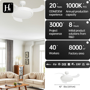 Y360 LED Decorative <b>Ceiling</b> Fan <b>Light</b> with <b>Remote</b> <b>Control</b> 36/42 inch Invisible Telescopic Design Modern Bedroom Fan <b>Light</b> - Product Image 4