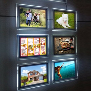 Vente en gros de panneaux publicitaires lumineux en acrylique rétroéclairés avec cadre en verre rectangulaire A1 A2 A3 A4, boîte à lumière LED murale - Product Image 4