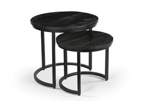 Juego de mesas de centro modernas de alta calidad, juego de 2 mesas de centro redondas de hierro/madera, muebles de sala de estar a precio de mayoreo. - Product Image 5