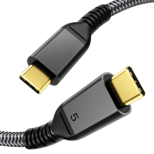 Cable Thunderbolt 5 de Alta Calidad de 5 m, Certificado por Intel y Cable Thunderbolt 5 Tipo <span class=keywords><strong>C</strong></span> a Tipo <span class=keywords><strong>C</strong></span> Compatible con MacBook Pro/Air - Product Image 1
