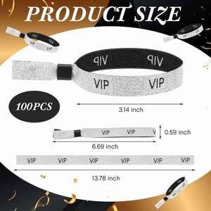 Bracelet en tissu doré VIP pour événements, bracelet tissé en plastique personnalisé avec fermoir, vente en gros d'usine - Product Image 2