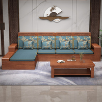 Muebles de Sala de Estar Modernos de Color Personalizado, Sofá de Esquina de Cuero con Estructura de Madera Maciza en Forma de L, Sofá de Lujo para Sala de Estar con Gabinete