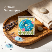 Savon artisanal hydratant en forme de donut, parfum naturel aux huiles essentielles, pour le soin de la peau, souvenir, usage quotidien