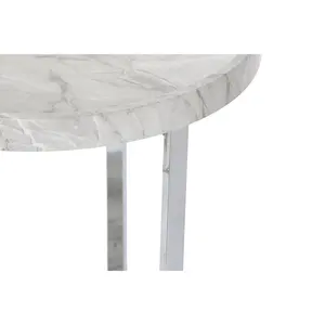 Table d'appoint en MDF et métal 40x40x53 cm avec finition effet marbre - Product Image 2