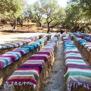 メキシコの幾何学的なタッセルスタイルの毛布織りタッセルビーチタオル毛布ピクニックマットヨガ毛布