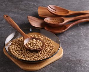 Accessoires de cuisine, ustensiles de cuisine, organisateur de cuisine, ensemble d'ustensiles en bambou avec support, ustensiles de cuisine pour la cuisson - Product Image 5
