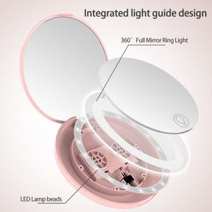Espejo LED Compacto de Alta Calidad, Recargable por USB, Redondo, para Maquillaje, con Aumento de 3X, Mini Espejos de Viaje para Regalo - Product Image 4